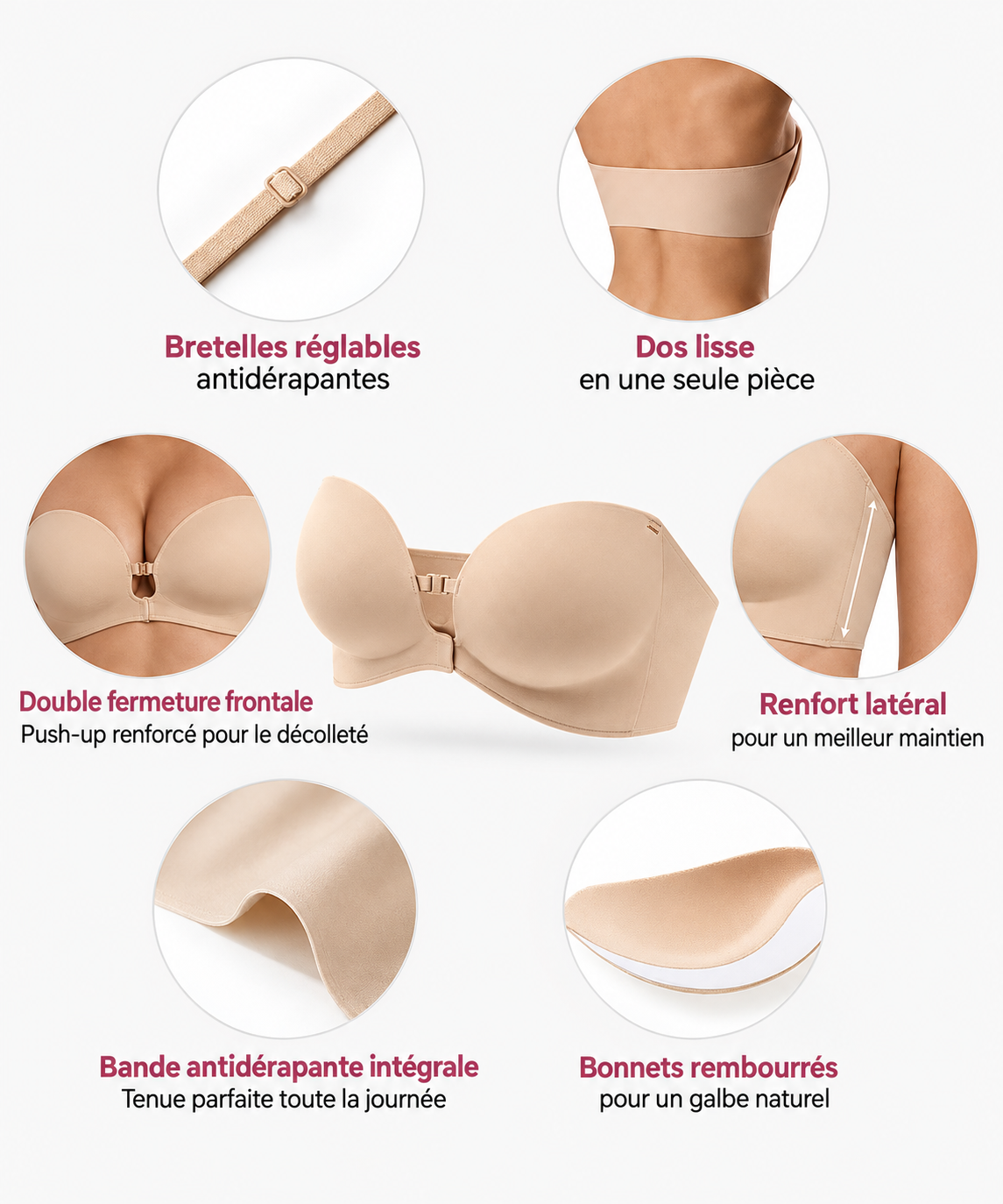 Soutien-gorge Invisible Push-Up Antidérapant Curvely®