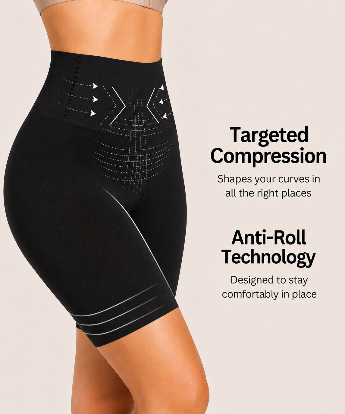 No-Roll Shaping Shorts Curvely™