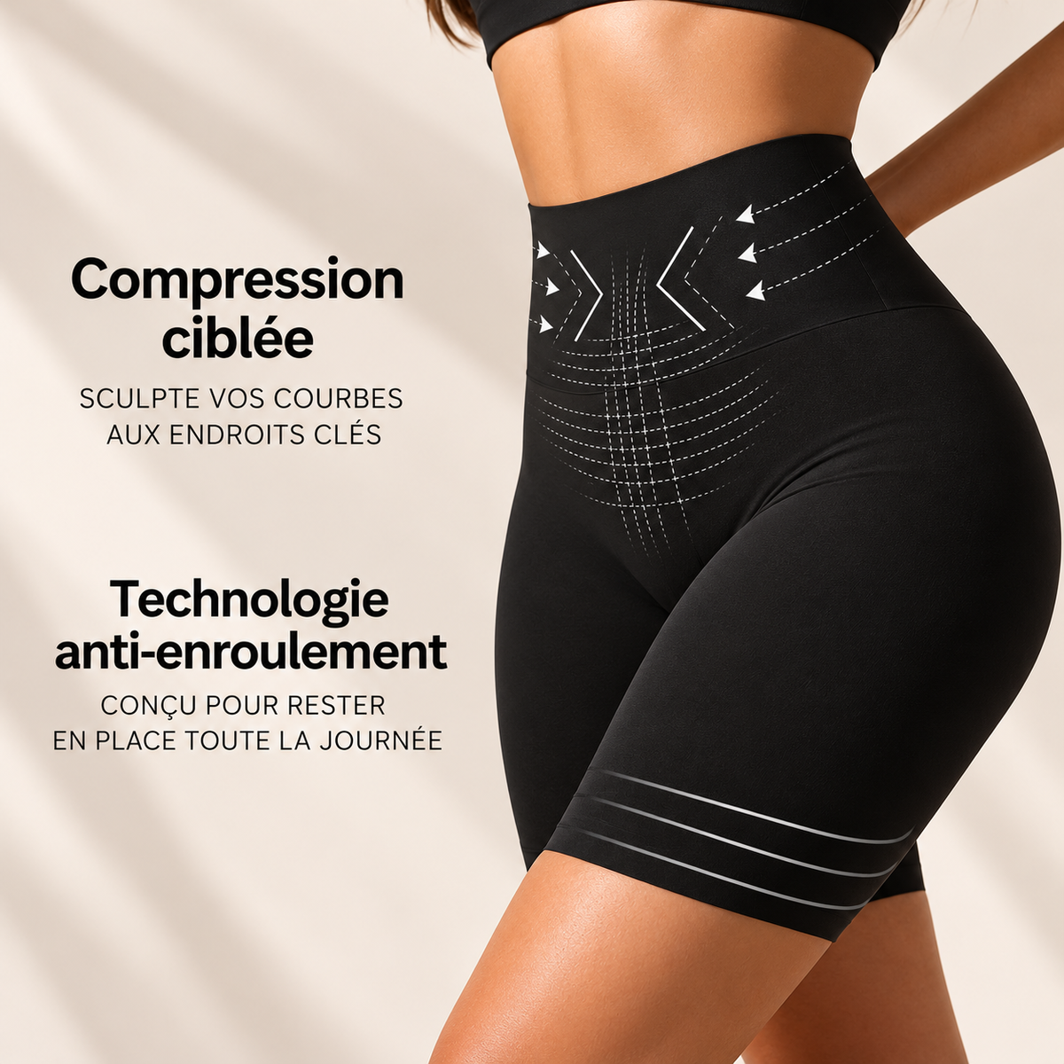 Curvely™ Short Sculptant | Confort absolu Anti-Roulis