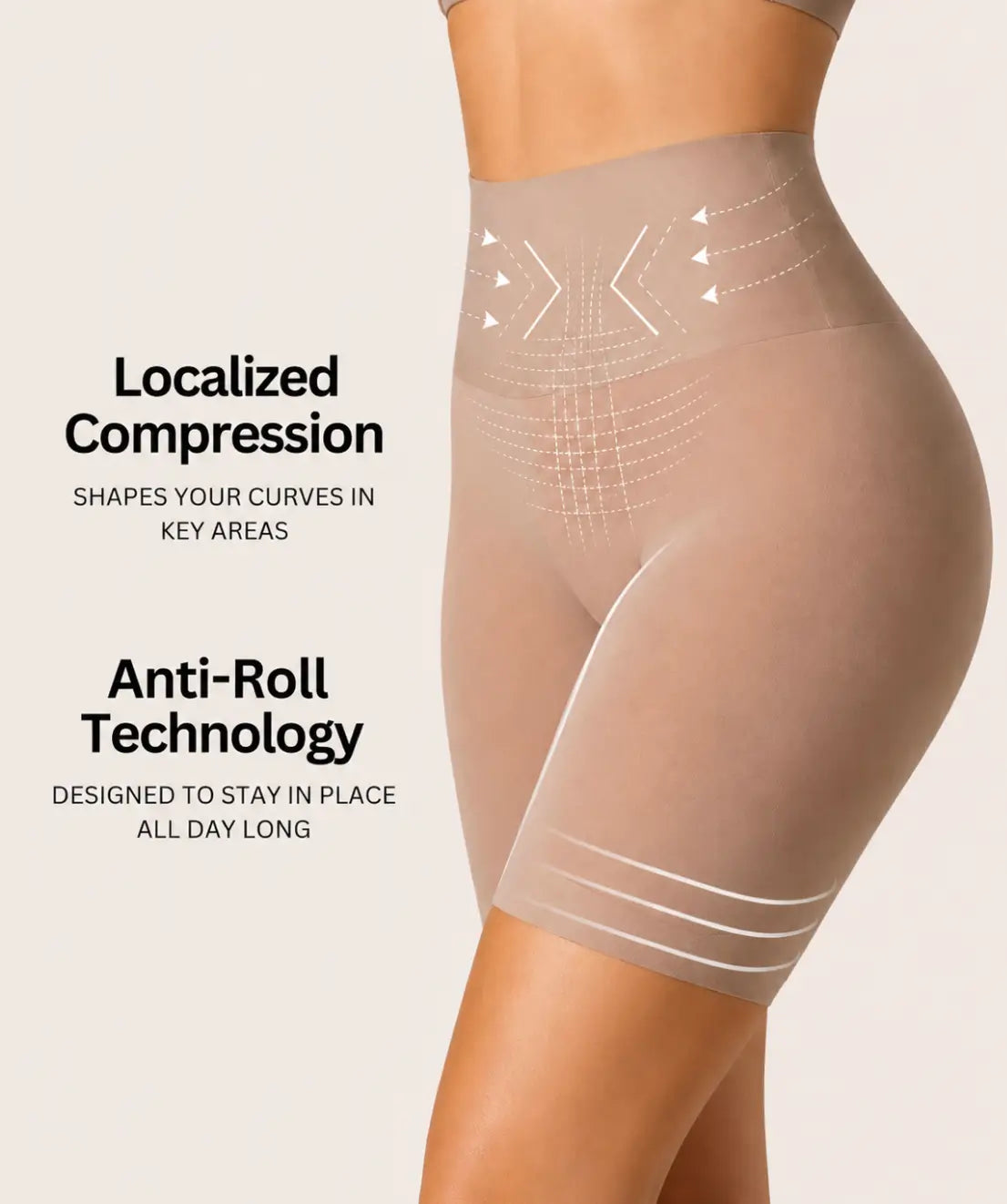 Curvely™ No-Roll Shaping Shorts