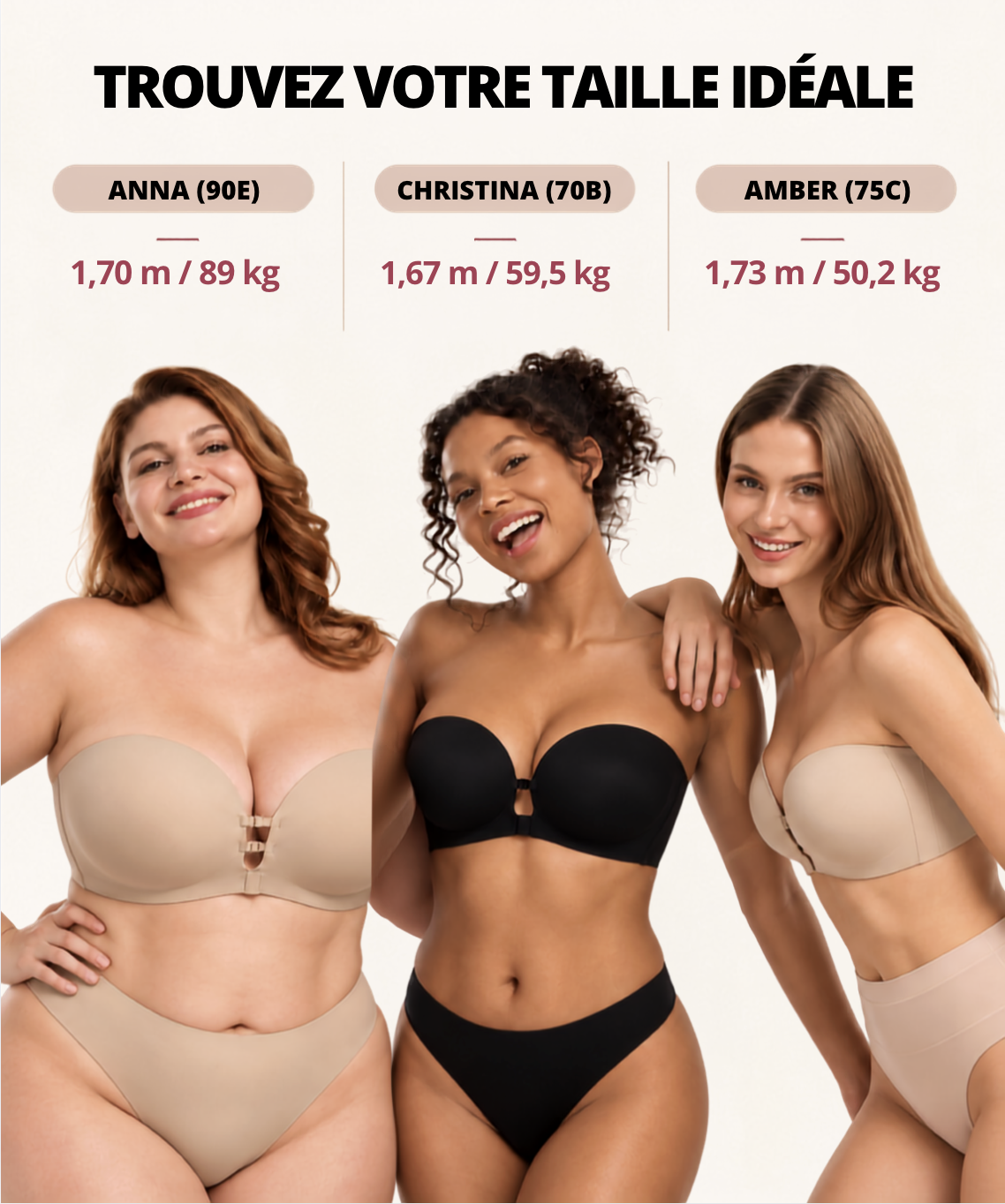 Soutien-gorge Invisible Push-Up Antidérapant Curvely®